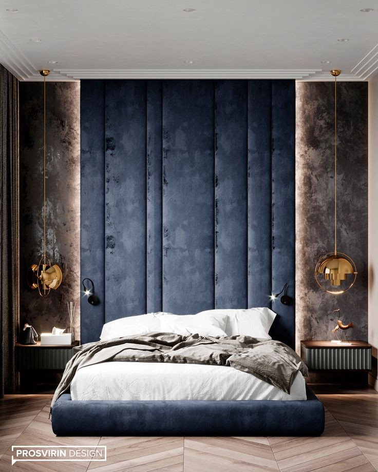 Royal Blue luxury King Bed